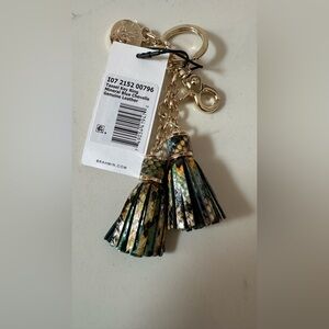 Brahmin mineral blue chevelle Key & Card Holder